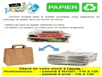 Collecte de papier à l'école