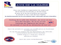 Modification Stationnement et Circulation  Préveil 17-18 mai