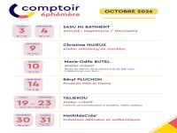 Comptoir éphémère : planning du mois d'octobre 2026